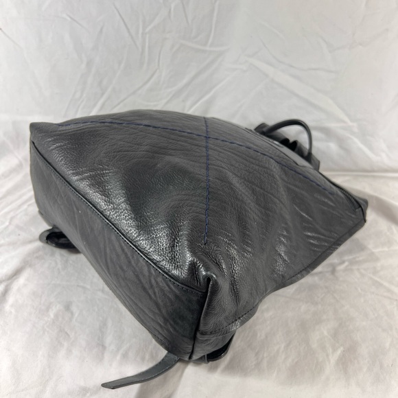 POLICE Black Leather Backpack Travel Bag - Picture 7 of 15